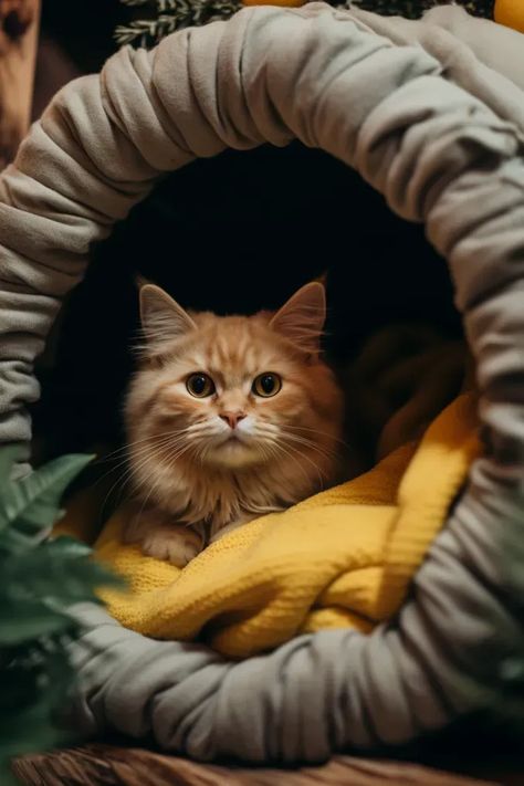 Craft a purr-fect haven for your cat with this step-by-step DIY Cat Cave guide. Learn how to create a cozy retreat that your feline friend! #diycatcave #catcave #diycave #cats Diy Wool Cat Cave, Cat Cave Diy, Chat Diy, Diy Wool, Wool Cat, Funny Cat Photos, Cat Cave, Diy Cat, Cat Decor