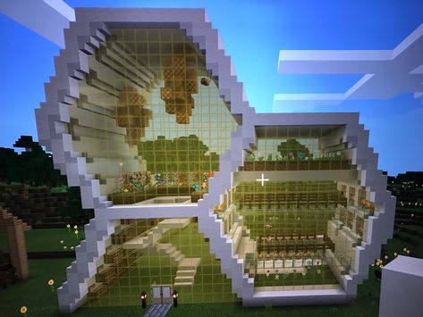 Minecraft Bee Enclosure, Bee Enclosure Minecraft, Bee Minecraft Build, Bee Dome Minecraft, Bee Sanctuary Minecraft, Minecraft Bee Farm, Minecraft Bee Sanctuary, Minecraft Animal Farm Ideas, Minecraft House Decor