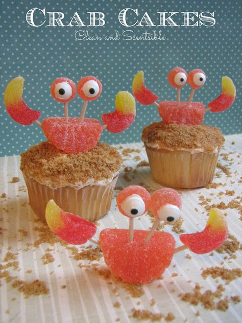 Crab Cake Cupcakes--"Sea inspired" cupcakes. Crab Cupcakes, Ocean Cakes, Organize Kitchen, Crab Cake, Thanksgiving Food, Cocoa Bar, Cake Cupcakes, Cute Cupcakes, Sea Theme