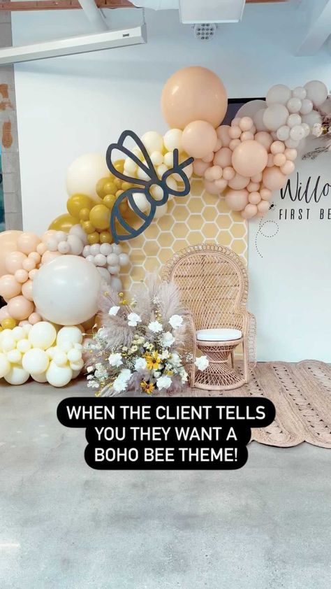 Boho Bee Theme, Boho Bee Baby Shower Ideas, Boho Bee Birthday, Gender Reveal Bee Hive, Gender Reveal Honey Bee Theme, Gender Reveal Party Bee Theme, Honey Bee Party Decorations, A Little Honey Is On The Way Decorations, Little Honey Baby Shower Theme