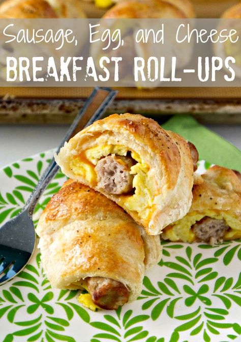 Sausage Egg Cheese Breakfast Roll ups Filling Breakfast Recipes, Breakfast Roll, Eggs Cheese Breakfast, Breakfast Rolls, Cheese Breakfast, Egg And Cheese, Crescent Roll Recipes, Filling Breakfast, Sausage And Egg