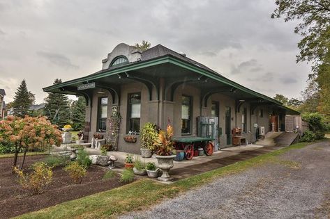 For sale: Train station converted into home in Western NY (photos) - newyorkupstate.com Old Train Station, Train Depot, Master Room, Train Pictures, Space Architecture, All Aboard, Upstate New York, Colonial House, Story House