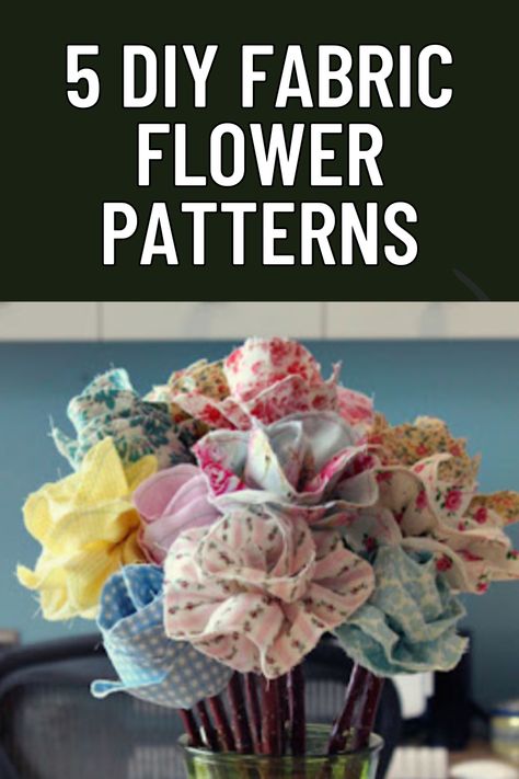 Fabric Flowers To Make, Diy Fabric Flowers Easy No Sew, Fabric Flowers Bouquet, Fabric Plants Diy, Making Flowers With Fabric, Rag Flowers How To Make, Diy Fabric Flowers Tutorial, How To Make Fabric Flowers, Scrap Fabric Flowers