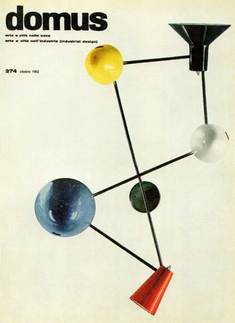 Gino Sarfatti, lamp “191” on the cover of Domus, 1951. Made by Arteluce 1951 Vintage Lamp Illustration, Gino Sarfatti Lamp, Mechanical Calculator, Vintage Mid Century Lamps, Floral Furniture, Gino Sarfatti, Pattern Photography, Lighting Logo, Italian Lighting