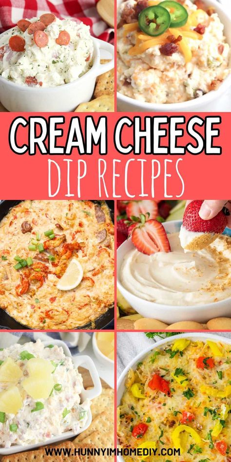 Ina Garten Dip Recipes, Cream Cheese Wonton Dip, Quick Dips With Cream Cheese, Cowboy Candy Dip Cream Cheeses, Italian Cheese Dip Appetizer Recipes, Party Food With Cream Cheese, Easy Savory Dip Recipes, Cream Cheese Chip Dip Easy, Melted Cheese Dip Recipes