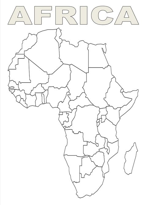 Map of Africa template World Map Coloring Page, Africa Outline, World Map Outline, Map Quiz, Africa Continent, Geography Worksheets, Map Of Africa, Continents And Oceans, Teaching Geography