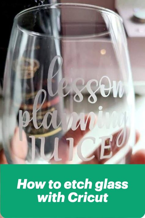 Etched Wine Glass Ideas Cricut, Cricut Wine Glass Etching, Cricut Projects Glass Etching, Etching On Glass Diy, Cricut Etched Wine Glasses, Etching Ideas Projects, Cricut Cocktail Glasses, How To Etch Glass Diy Stencil, Cup Etching Ideas