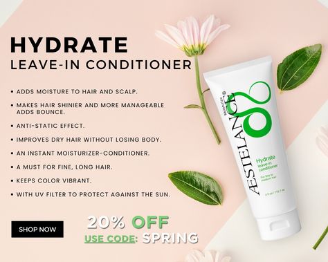 Instant Moisture Boost, Hydrate and Shine, Experience the Power of Leave-In Conditioner. Get 20% OFF. Use Code: SPRING. Shop Now! Leave In Conditioner, 20 % Off, Shiny Hair, How To Make Hair, Dry Hair, Leave In, Hair Care, Moisturizer, Conditioner