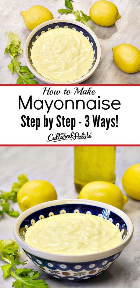 My Homemade Mayonnaise Recipe is easy to make! Learn how to make mayonnaise with 3 methods. #myculturedpalate #mayonnaise #recipe #recipevideo #homemademayonnaise #gaps #keto