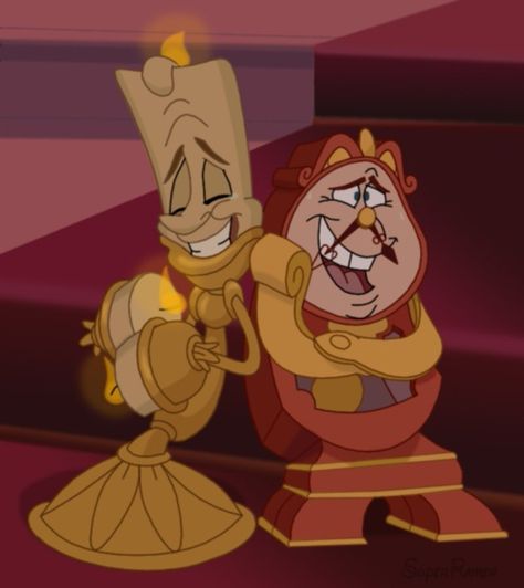 Beauty and the beast Lumiere and Cogsworth 1991 Beauty And The Beast 1991, Disney Sidekicks, Tema Disney, Disney Belle, Disney Icons, Images Disney, Belle Disney, Art Disney, Old Disney