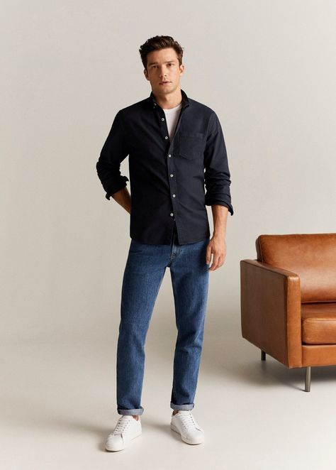 Men Work Outfits, Black Shirt Outfit Men, Jeans And Sneakers Outfit, Black Shirt Outfits, Mens Work Outfits, Sneakers Outfit Men, Smart Casual Menswear, Jeans Outfit Men, Mens Business Casual Outfits