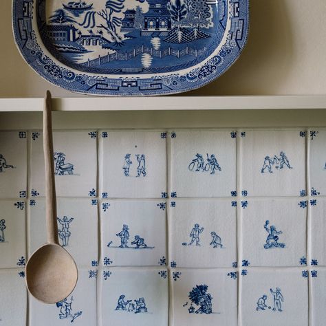 Plain English | Details - Plain English Design Plain English Design, Cottage Kitchen Tiles, White Tile Backsplash, Bespoke Kitchen Design, Plain English, Country House Interior, English Kitchens, Delft Tiles, English Design