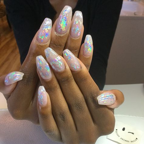 Holographic Nail Foil, Holographic Foil Nails, Nail Foil, Holographic Foil, Foil Nails, Holographic Nails, Sanders, Long Nails, Acrylic Nails