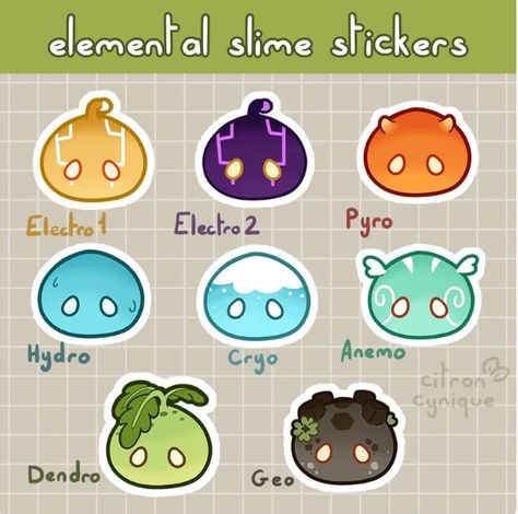 Genshin Elements, Slime Stickers, Emoji Art, Anime Crafts, Cute Clay, Chibi Drawings, Clay Art Projects, Diy Clay Crafts, Anime Stickers