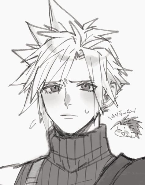 Cloud Fanart Ff7, Cloud Strife Drawing, Cloud Ff7 Fan Art, Cloud Final Fantasy Art, Ff Cloud, Cloud Fanart, Cloud Strife Fanart, Cloud Strife Art, Ff7 Cloud