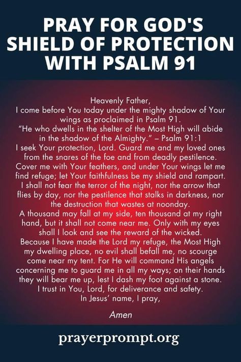 Psalm 91 Prayer Of Protection, Prayer For Enemies, Prayer Of Protection, Psalm 91 Prayer, Protection Prayer, Prayer For Guidance, Deliverance Prayers, Spiritual Warfare Prayers, God's Promise