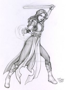 Jedi Poses, Sorcerer Pose Reference, Jedi Sketch, Female Jedi, Warrior Drawing, Star Wars Concept Art, Star Wars Artwork, Woman Drawing, Fantasy Warrior