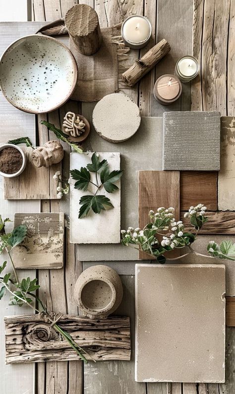 Moodboard materials terrace rustic Farmhouse Moodboard, Scandi Farmhouse, Materials Board, Contemporary Lodge, Materials Board Interior Design, Material Samples, Rustic Cafe, Stone Wall Design, Basement Inspiration