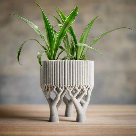 Discover the ultimate fusion of style and functionality with our captivating 'Oasis Canopy' 3D Printed Planter, designed to elevate your home's décor while offering versatile usage. This stunning catchall bowl boasts an eye-catching mid-century modern aesthetic, featuring sleek lines and organic curves, effortlessly blending with any interior design style. COLOR: Main Image is Marble Primary color, Marble Secondary color: Feel free to mix and match colors to fit your style, please note that we will add more pictures of color variations as these items are made. For now, we only have the swatches available for a better sense of how your new plant pot will look.  Rainbow will always slightly differ - if there are 2 colors you would like please leave in the notes.  Crystal = Clear How to Order Planter 3d Print, 3d Printing Pots & Planters, 3d Printed Planters, 3d Print Planter, 3d Printed Pots, 3d Printed Home Decor, Aesthetic Plant Pot, Plant Pot Ceramic, 3d Printed Gifts