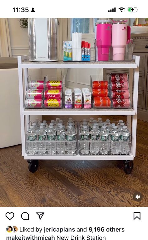 Classroom Drink Station, Kids Drink Station, Salon Snack Bar Ideas, Mini Bar Ideas Small Spaces, Snack Station, Esthetician Room, Drink Cart, Kid Drinks, Drink Station