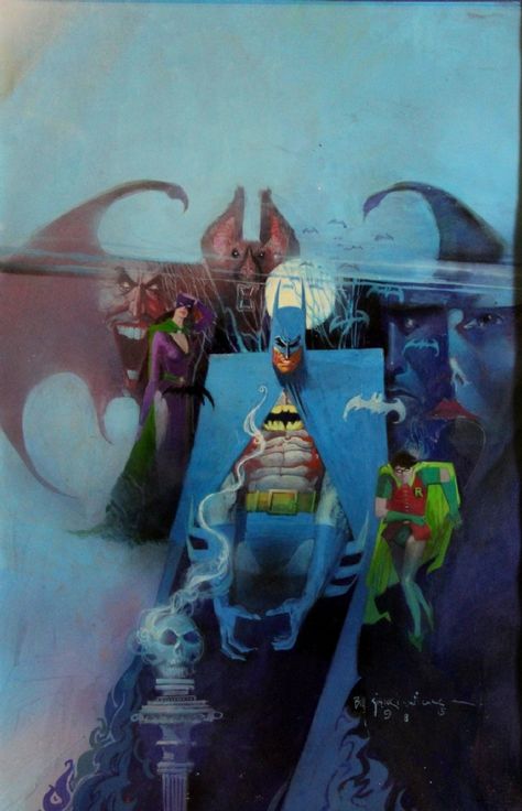 Batman 400. Bill Sienkiewicz Batman Reference, Kelly Jones, Bill Sienkiewicz, Simon Bisley, Comic Artwork, Blue Collage, Batman Stuff, Caped Crusader, Univers Dc