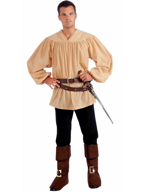 Beige Medieval Men's Shirt Medieval Clothing, Medieval Shirt, Peasant Costume, Knight Costume, Fest Outfits, Medieval Costume, Costume Shirts, Peasant Style, Adulting Shirts