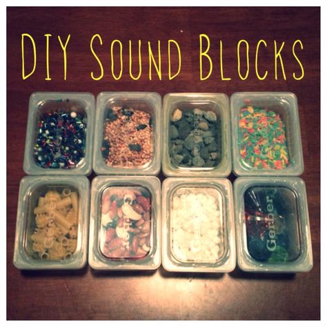 DIY Sound Blocks - A fun sensory activity for babies and toddlers! Infant Room Ideas, Infant Toddler Classroom, Infant Curriculum, Infant Classroom, Baby Food Containers, Toddler Classroom, Toddler Sensory, Home Daycare, Daycare Activities