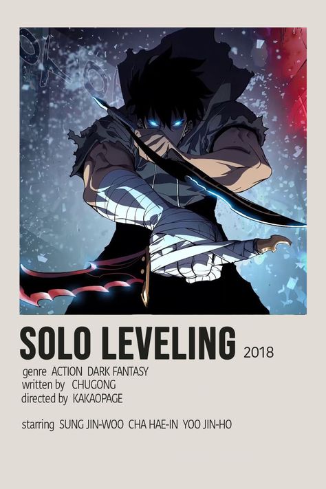 Solo Leveling Poster, Polaroid Poster, Solo Leveling, Action Movies, Minimalist Poster, Main Characters, Manga Anime, Singing, Movie Posters