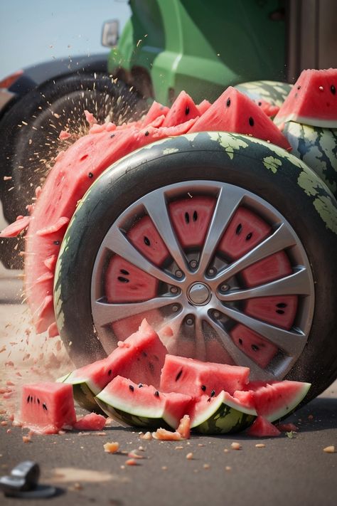 Watermelon crushing - Satisfying video Crushing by a car. blasting the fruit Watermelon Truck, Satisfying Video, The Fruit, A Car, Watermelon, The Creator, Fruit, The World, Music