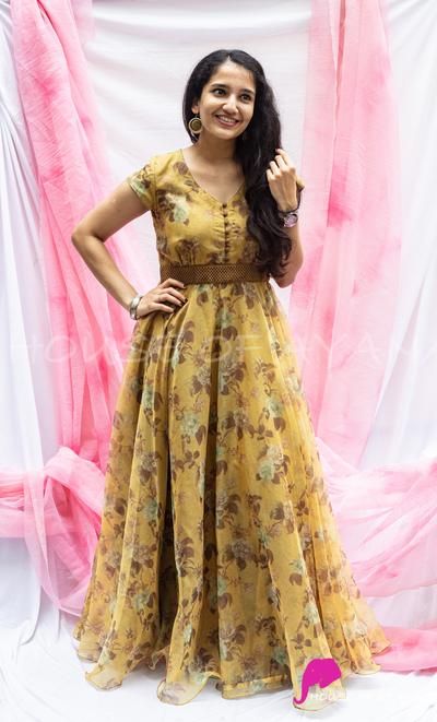 Ethnic Wear Dresses for Women | Western Wear Dresses | Skirt | Crop Tops | Long Gowns | Sangeeth Outfit Dresses - House of Ayana Floral Organza Long Frocks Indian, Organza Long Frock Models, Long Frock Designs For Women, Floral Long Frocks, Long Frocks For Girls, Frock Models, Anarkali Kurtis, Frocks And Gowns, Designer Anarkali Dresses