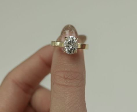 Simple oval engagement ring with thick band, unique Engagement Ring Thicker Band, 1 Carrot Diamond Ring, Simple But Different Engagement Rings, Oval Engagement Ring Wide Band, Thicker Engagement Rings, Circle Engagement Rings Thick Band, Wedding Ring Thick Gold Band, Wide Band Oval Engagement Ring, 3 Mm Band Engagement Ring