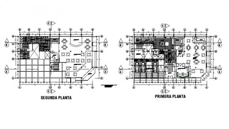 Restaurant first and second floor plan details dwg file Mansion Plans, Restaurant Plan, Hotel Floor Plan, Hotel Floor, Building Layout, Types Of Architecture, Hotel Plan, Drawing Block, Hotel Building