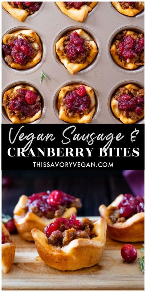 Cranberry Bites, Resep Vegan, Vegan Apps, Vegan Appetizers Recipes, Vegan Appetizer, Vegan Party Food, Vegan Holiday Recipes, Vegan Christmas Recipes, Vegan Party