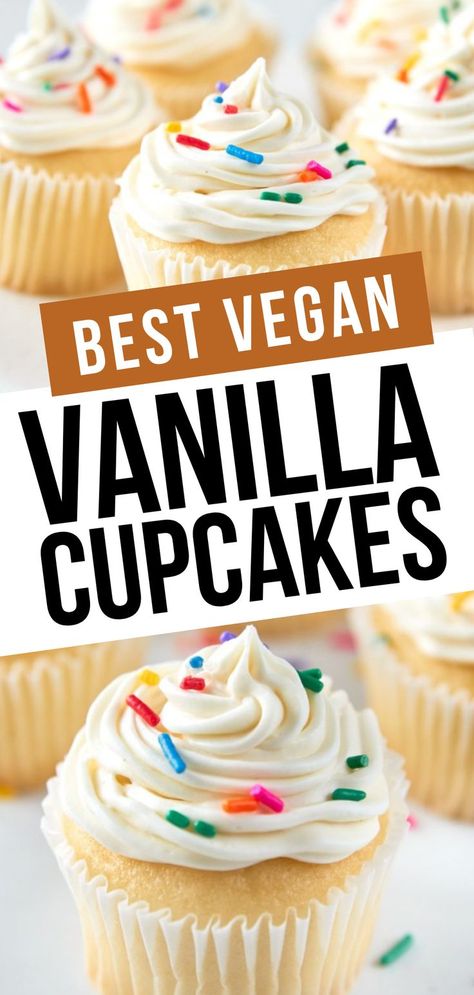 Cupcake Creme, Vegan Gluten Free Cupcakes, Vanille Muffins, Dairy Free Buttercream, Vegan Buttercream Frosting, Vegan Cupcake Recipes, Vegan Vanilla Cupcakes, Gluten Free Cupcakes Vanilla, Birthday Gorgeous