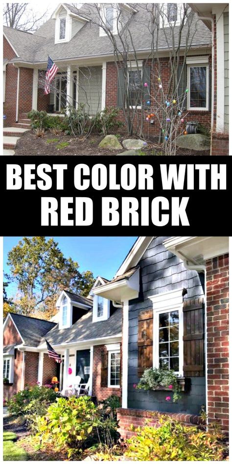 Paint Colors For Home Exterior, Paint Colors With Red Brick, Best House Paint Colors, Cape Cod House Exterior, Red Brick House Exterior, Red Brick Exteriors, Colors With Red Brick, Brick House Exterior, Exterior House Colors Combinations