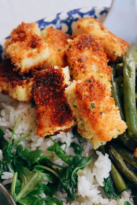 Panko Tofu Baked, Almond Crusted Tofu, Herb Crusted Tofu, Crusted Tofu Recipes, Crusted Tofu, Panko Crusted Tofu, Panko Tofu Fried, Panko Crusted Tofu Air Fryer, Tofu Panko Recipes