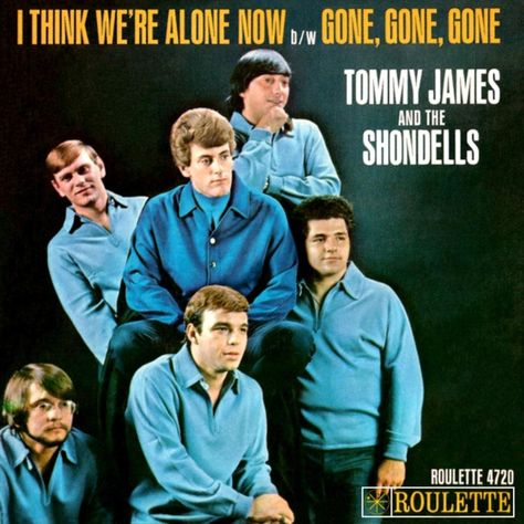 "I Think We're Alone Now" was a US hit for Tommy James and the Shondells. It reached number 4 on the Hot 100 chart on April 22, 1967, one week before James' 20th birthday. The writing credits went to Ritchie Cordell, who co-wrote 1968's "Mony Mony." Tommy James And The Shondells, 60s Pictures, Tommy James, Record Jacket, 1960s Music, 60s Music, Rock N Roll Music, Album Cover Art, Music Legends