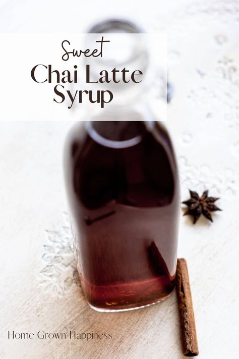 Chai Latte Syrup Homemade Chai Syrup, Latte Syrup Recipe, Chai Syrup Recipe, Homemade Chai Latte, Chai Syrup, Hot Chai Tea, Lattes At Home, Chai Tea Latte Recipe, Hot Chai