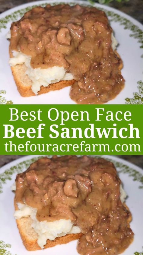 Open Faced Beef Sandwich is the perfect easy dinner. A simple but tasty weeknight recipe, and a great warm and cozy meal for your family. If you are like me, and are all about a time saving hack, you have to give canned beef a try. It is so delicious, and is already completely cooked through so it can help you bring together your dish in no time. Roast Beef | Roast | Pot Roast | Beef | Open Faced Roast Beef | #roast #beef #openfacedbeef #roastbeef Roast Beef, Beef Sandwich, Open Faced Roast Beef, Canned Beef, Pot Roast Beef, Beef Roast, Easy Dinner