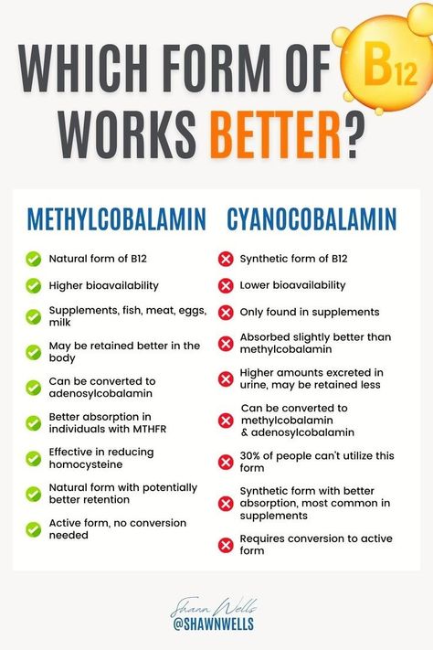 Not all forms of B12 are equal. Methylcobalamin is a natural option that’s easily utilized by the body, while cyanocobalamin is a synthetic form that may be less effective for many. Discover which is the best form of B12 to support your energy, brain health, and overall wellness. | Vitamins Supplements, Healthy Supplements, Diet and Nutrition Biohacking Hacks, Biohacking Technology, Wellness Vitamins, Take Vitamins, Daily Supplements, Healthy Supplements, Increase Energy Levels, Increase Energy, B Vitamins