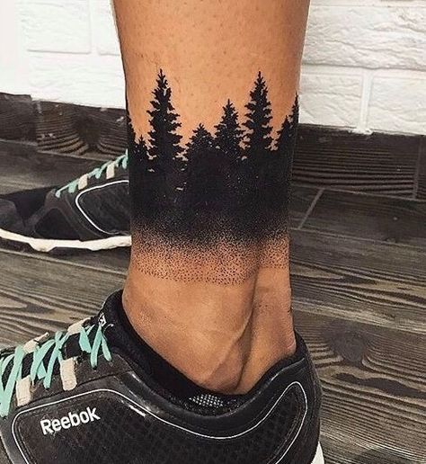 Tree Leg Tattoo, Ankle Tattoo Cover Up, Tattoo Sleeve Cover Up, Forest Tattoo Sleeve, Ankle Band Tattoo, Tree Tattoo Ankle, Tattoo Calf, Tattoos Ankle, Ankle Tattoo Men