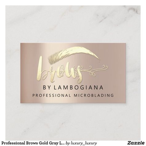 Professional Brows Gold Gray Logo Social Media FB Business Card Funny Business Cards, Beauty Center, Media Logo, Social Media Logos, Personal Business Cards, Business Card Logo, Business Supplies, Disney Gifts, Star Wars Gifts