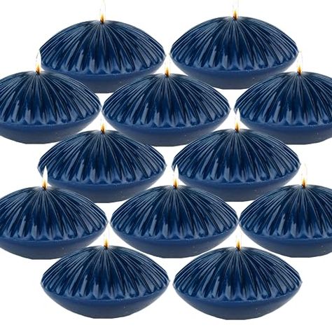 LPUSA 10 Hour Navy Floating Candles Large 3"，Unscented Romantic Tealight Ribbed Candles for Cylinder Vases，Centerpieces at Wedding, Party, Pool, Holidays, Set of 12 60 Shades Of Blue Party, Winter Floating Candle Centerpieces, Navy Blue And Burnt Orange Wedding Centerpieces, Floating Candle Centerpieces Blue, Celestial Wedding Centerpieces, Navy Blue And Gold Party, Blue Wedding Table Decor, Blue Themed Birthday Party, Cylinder Vase Centerpiece