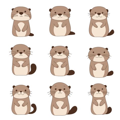 Cute otter clipart design illustration Otter Drawing Simple, Cute Otter Drawing, Cute Otters Drawing, Otter Clipart, Otter Drawing, Otter Design, Otter Illustration, Cute Otter, Otters Cute