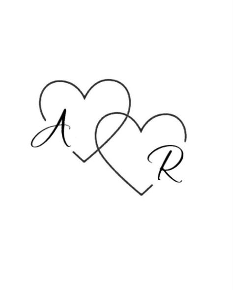 Two Hearts With Initials Tattoo, Heart With Two Initials Tattoo, A Tattoo Letter Initial With Heart, Stepchildren Tattoo Ideas, Heart Tattoo With Initials Inside, Tattoo For Stepchildren, Parents Initials Tattoo, Piece Of My Heart Tattoo, Initials Tattoos For Women