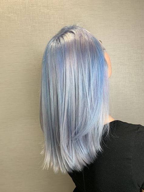 Silver Blue Blonde Hair, Platinum Blue Hair Silver, Perry Winkle Hair, Icy Blue Blonde Hair, Platinum Blonde And Blue Hair, Perrywinkle Hair, Blue Silver Hair Color, Platinum And Blue Hair, Blue And Platinum Hair