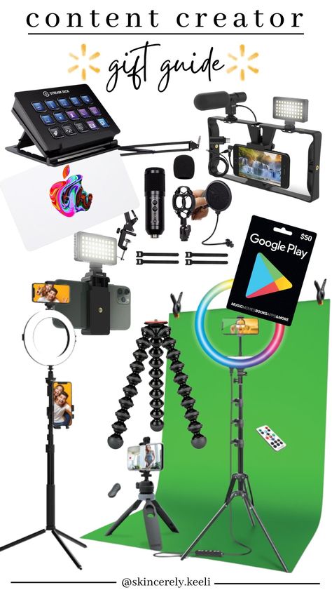 Youtube Channel Equipment, Video Equipment, Best Tripod For Vlogging, Youtube Supplies, Vlogging Equipment Youtube, Vlog Equipment, Vlogging Setup Ideas, Influencer Equipment, Tiktok Equipment