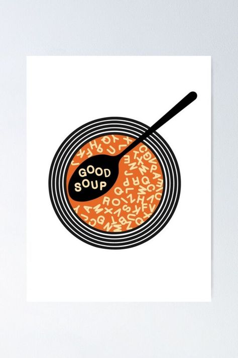 Good Soup Meme TikTok | Adam Driver Meme | Tiktok Meme | Alphabet Soup | Redbubble Poster Soup Branding, Soup Poster, Soup Illustration, Abc Soup, Good Soup, Abc Poster, Pasta Soup, Alphabet Soup, Adam Driver