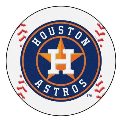 FANMATS MLB Houston Astros White 2 ft. x 2 ft. Round Area Rug Astros Team, Houston Astros Baseball, Astros Baseball, Baseball Party, Mirrored Wall, Sports Themed Party, Party Kit, Round Area Rugs, Houston Astros Logo