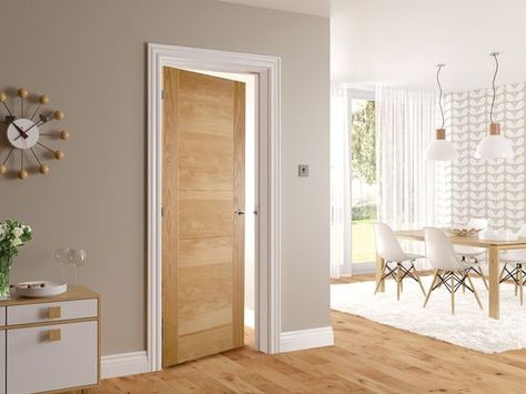 Wooden door white woodwork Architrave Door, Mdf Skirting, Internal Oak Doors, Oak Interior Doors, Handmade Door, Stylish Doors, Doors And Floors, Classic Doors, Skirting Boards